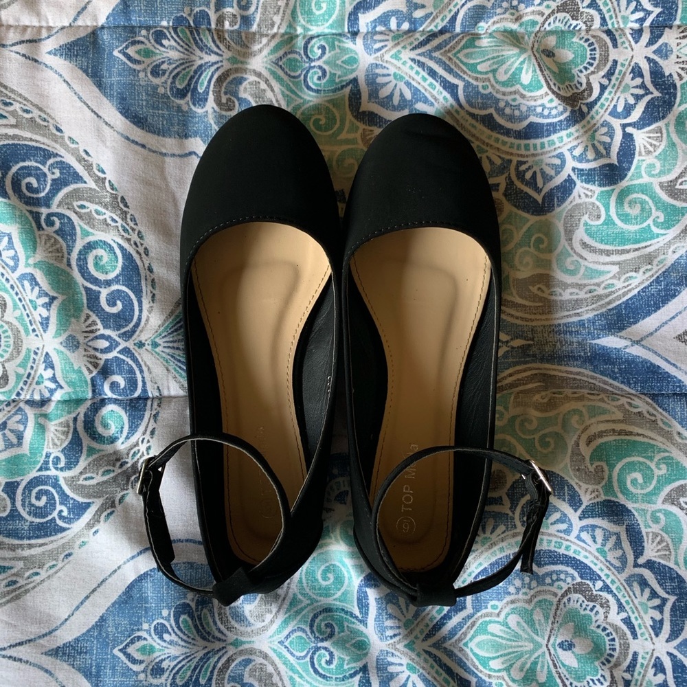 TOP Moda: black strap flats